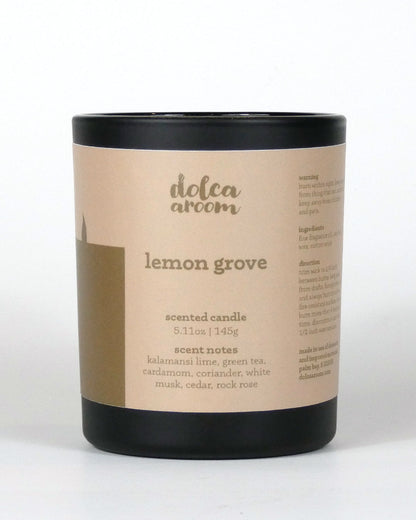 dolca aroom 5.11oz scented candle, lemon grove scent
