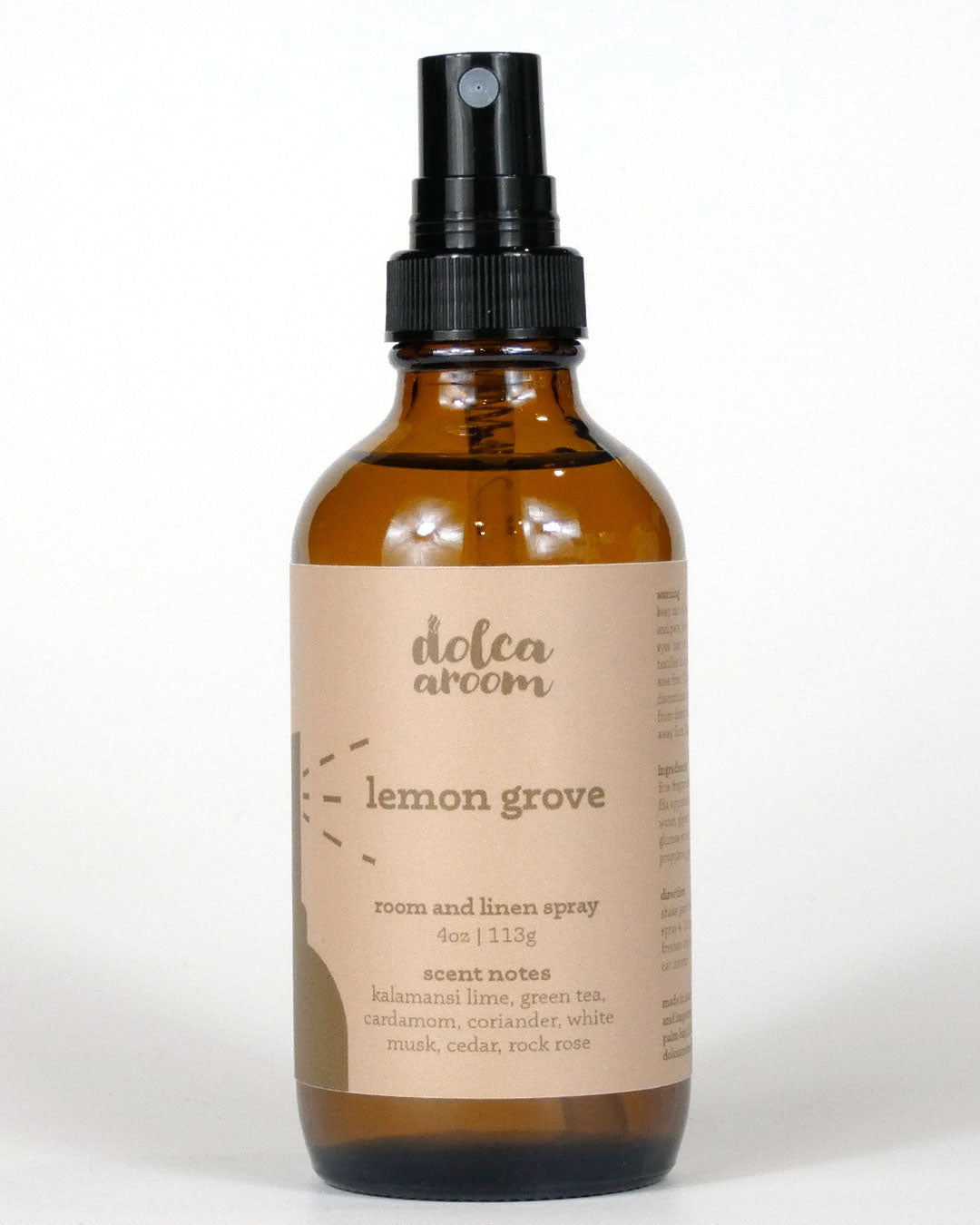 dolca aroom 4oz room and linen spray, lemon grove scent